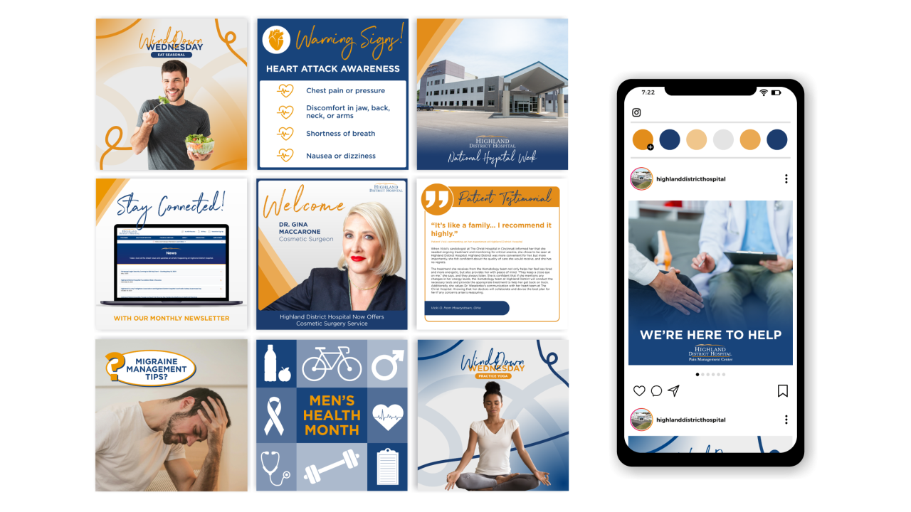 Highland District Hospital: Social Graphics site preview