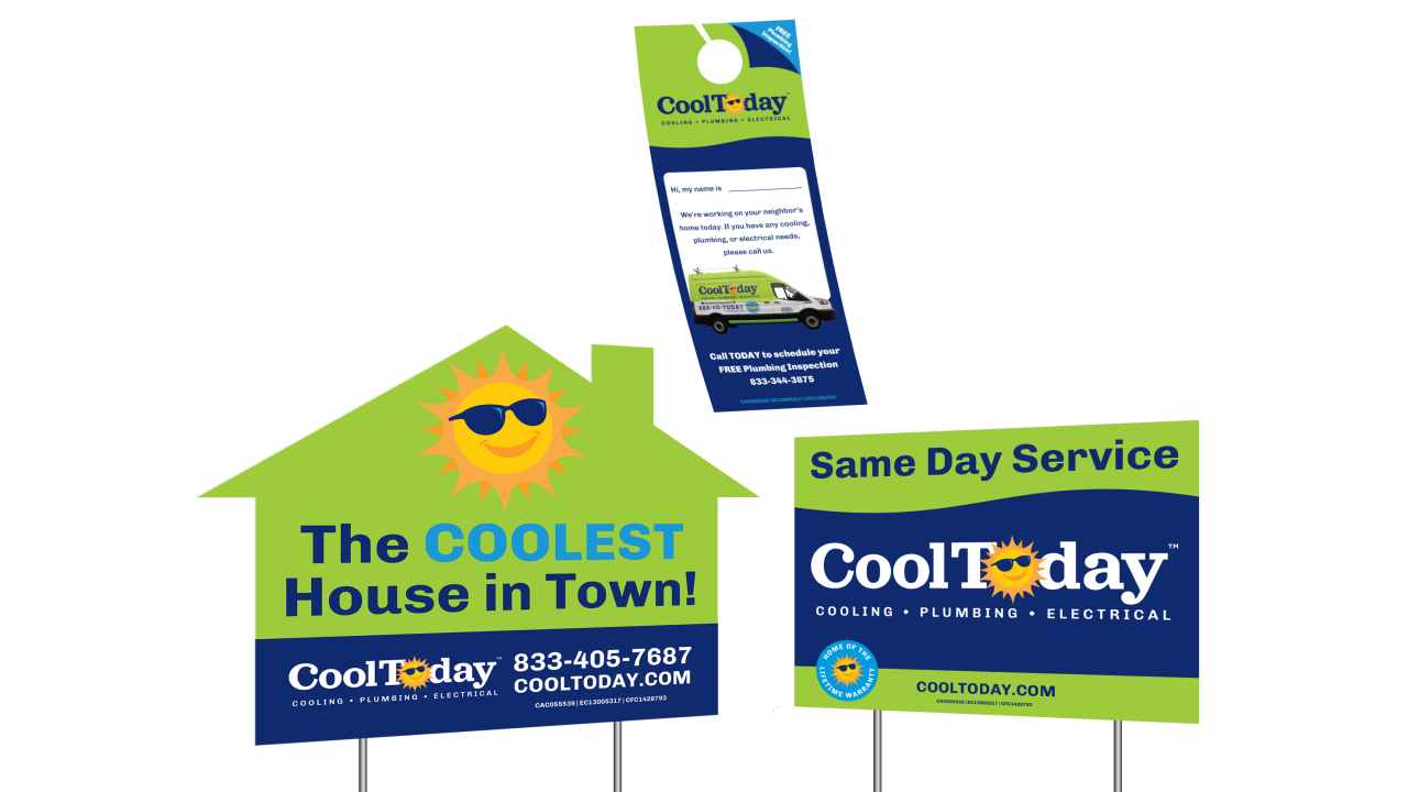 Cool Today: Yard Signs & Door Hangers site preview