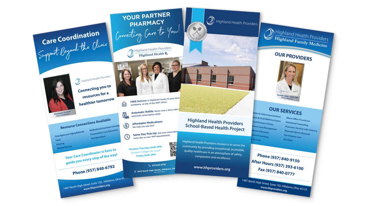 Highland Health Providers: Rack Cards site preview