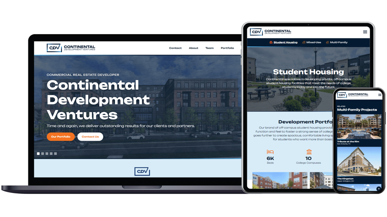 Continental Development Ventures site preview